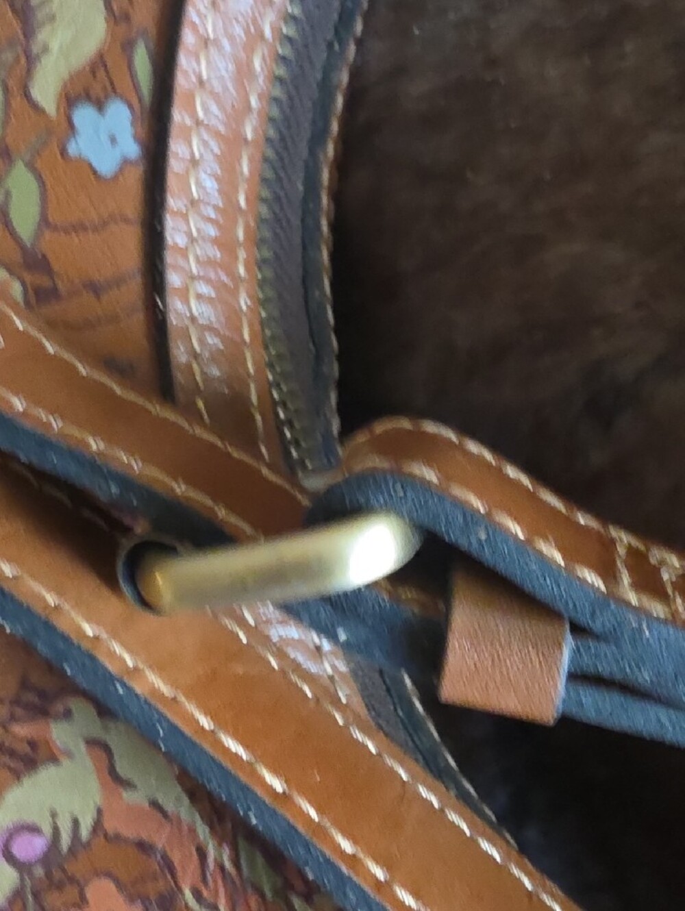 Patricia Nash Brown Floral Embossed Leather Crossbody - Picture 5 of 10